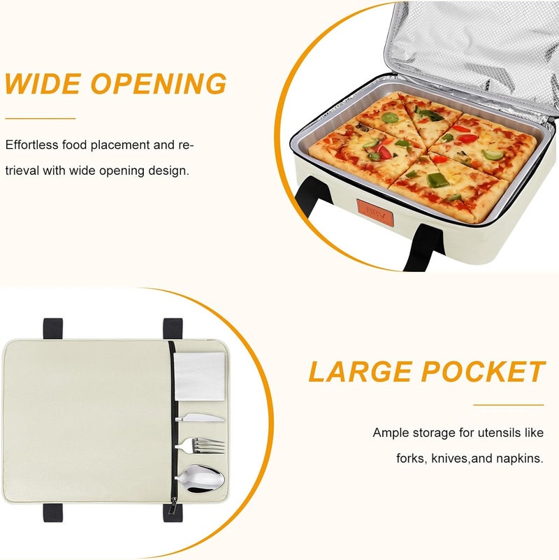 BBV Insulated Casserole Carrier for Hot or Cold Food, Food Warmer Bag Fits 9"x13" Baking Dish, Durable Nylon Leak Proof Food Containers for Travel, Potluck, Parties, Picnic, Cookouts (Beige) - Image 5